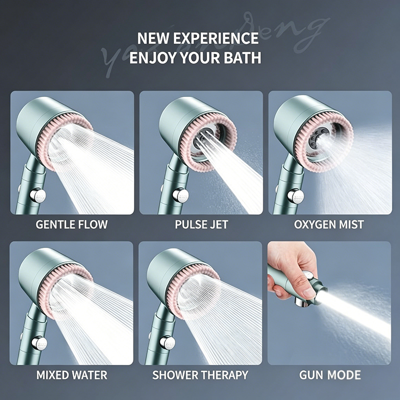 رأس دش محمول قابل للتعديل بـ 5 - مراجعة Handheld Shower Head High Pressure Filter وسعره