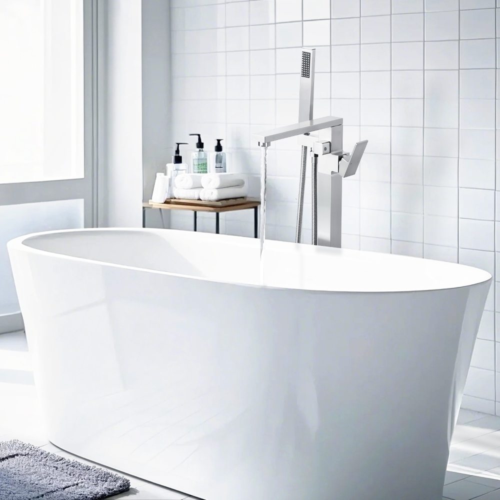 صنبور حشو حوض التدفق العالي مع - مراجعة Freestanding Bathtub Filler Faucet Floor وسعره