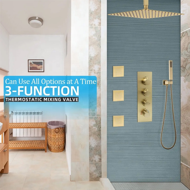 مجموعة نظام مجموعة معدات دش ال - مراجعة Concealed Thermostatic Shower System Set وسعره