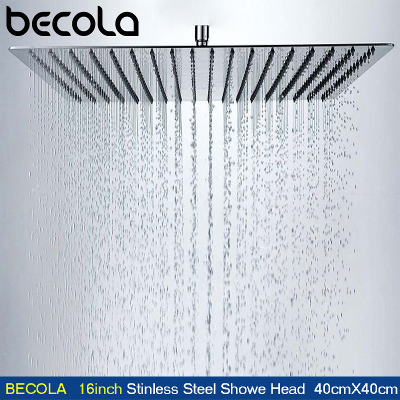 بيكولا 16 بوصة 40cmX40cm مربع  - مراجعة Rainfall Shower Head Ceiling Mount 16 Inch وسعره