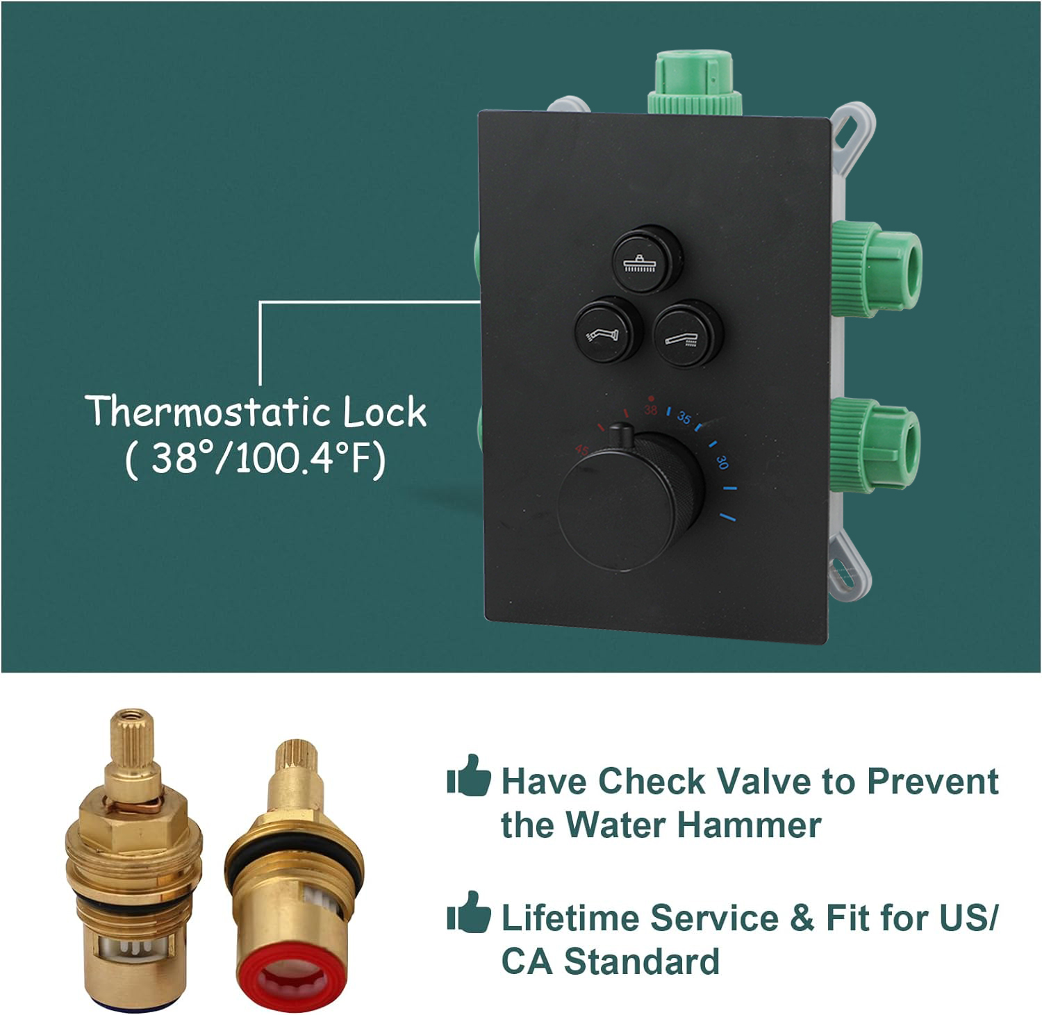مجموعات دش مخفية باللون الأسود - مراجعة Concealed Thermostatic Shower System Set وسعره