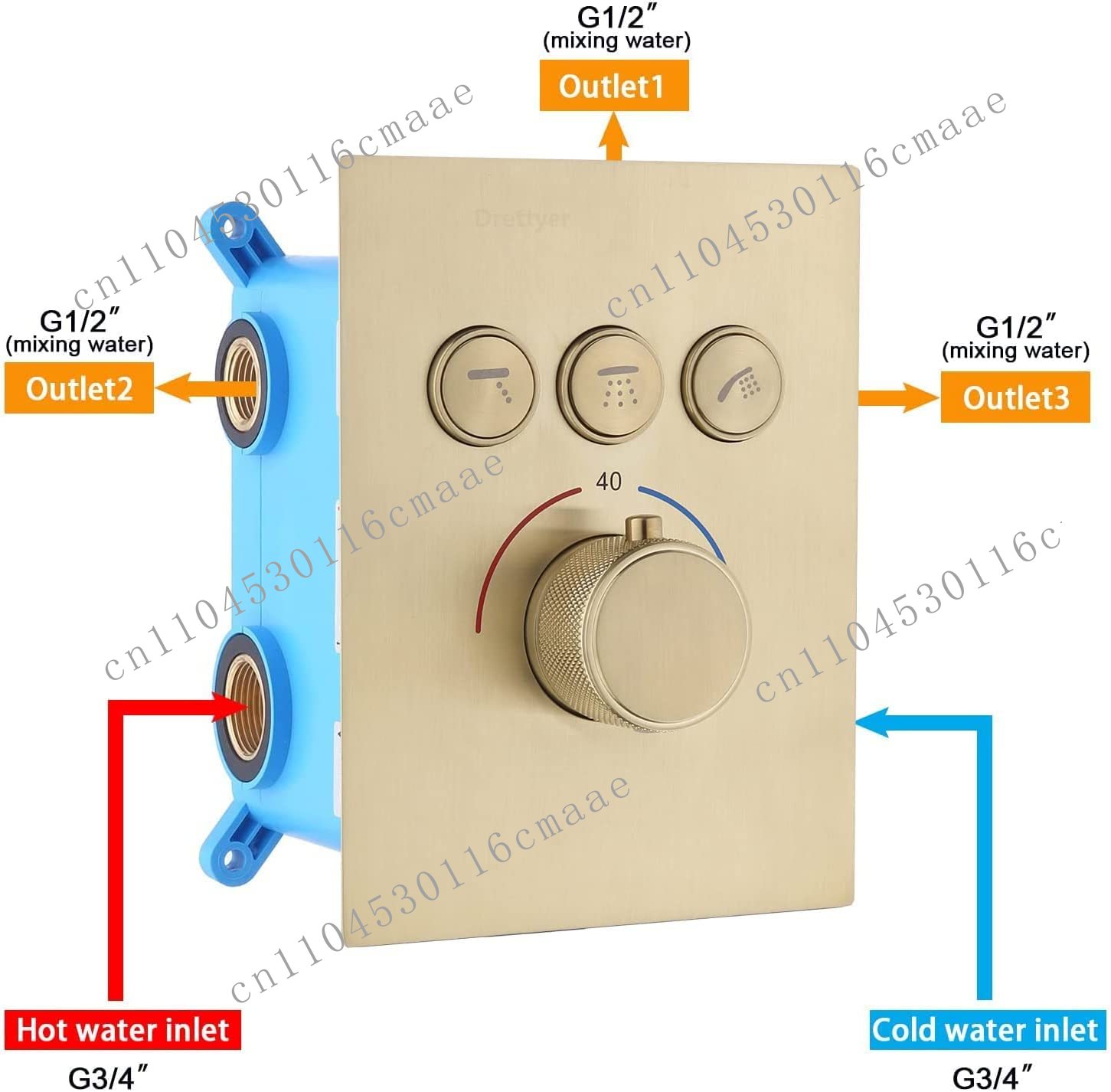 صمام تحويل دش ثلاثي الاتجاهات  - مراجعة Thermostatic Shower Faucet Valve 3 Way وسعره