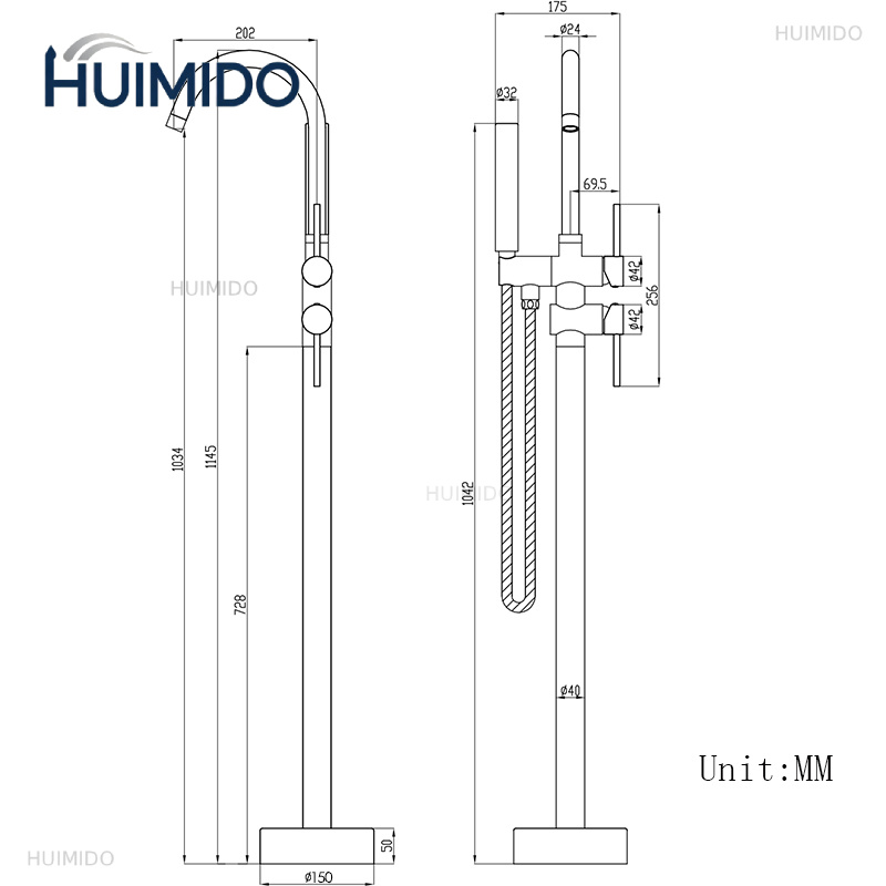 طقم صنبور حوض استحمام روماني م - مراجعة Freestanding Bathtub Filler Faucet Floor وسعره