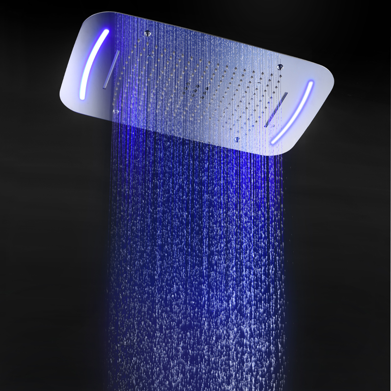 مجموعة دش LED حديثة وكبيرة للس - مراجعة Led Rainfall Shower Head Waterfall وسعره