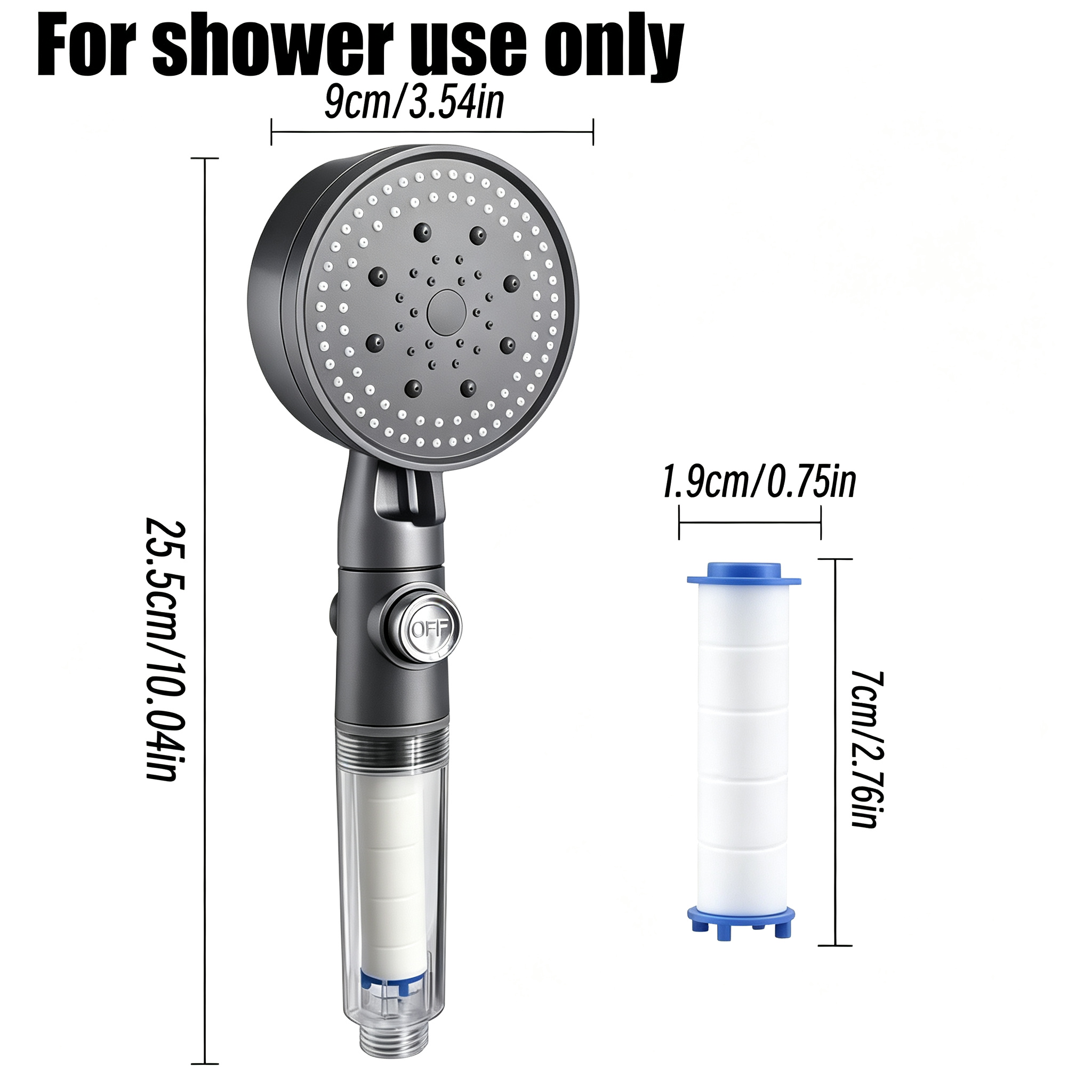 رأس دش يدوي بفلتر رمادي، يوفر  - مراجعة Handheld Shower Head High Pressure Filter وسعره