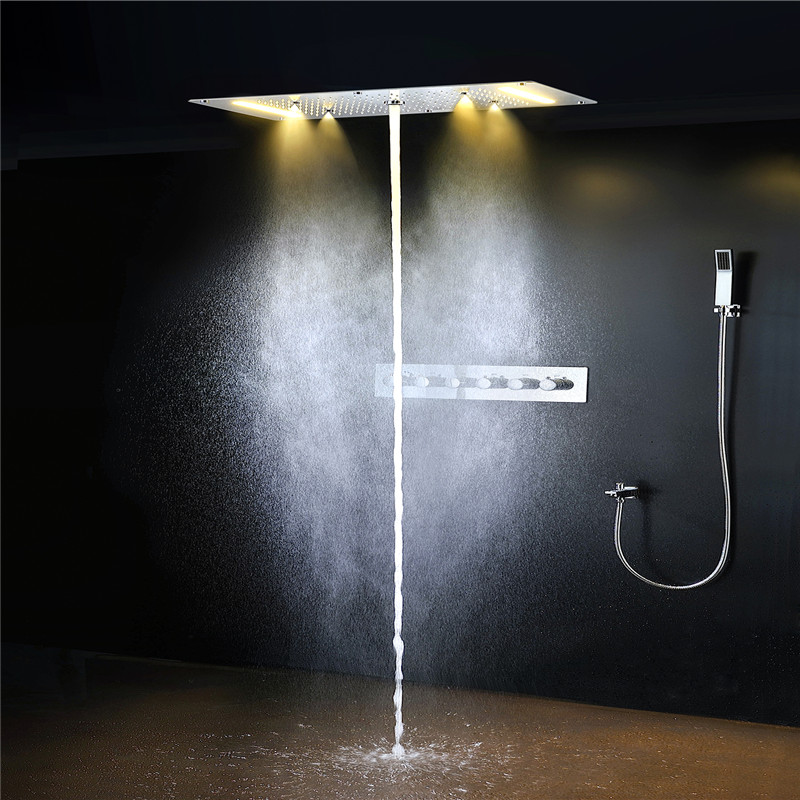 مجموعة دش فاخرة متعددة الوظائف - مراجعة Led Rainfall Shower Head Waterfall وسعره