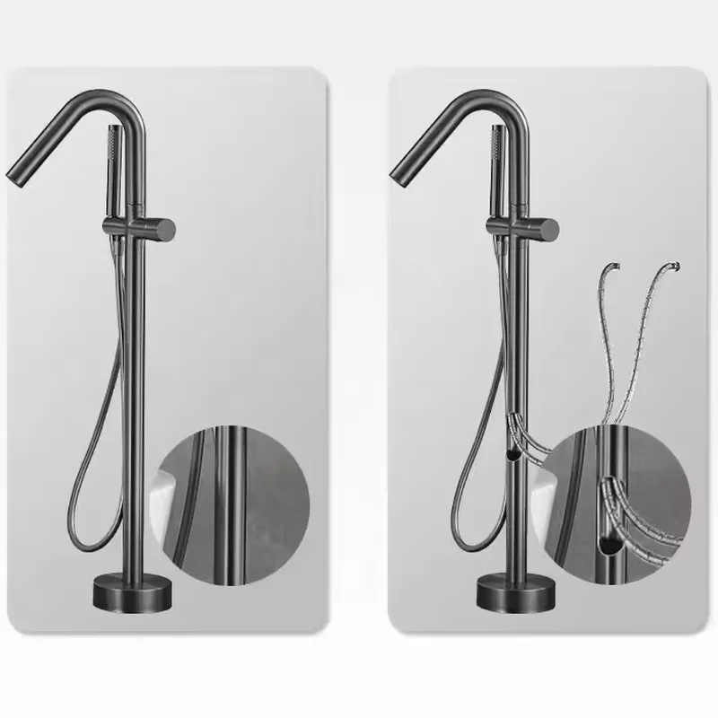 خلاط حمام نحاسي قائم بذاته مع  - مراجعة Freestanding Bathtub Filler Faucet Floor وسعره