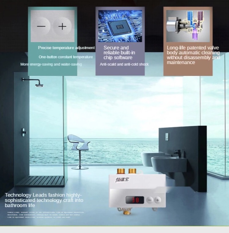 نظام دش مع سخان مياه ثرموستاتي - مراجعة Thermostatic Mixing Valve Digital Display وسعره