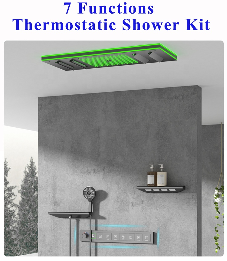 تصميم جديد لرأس دش LED ذهبي مص - مراجعة Led Rainfall Shower Head Waterfall وسعره