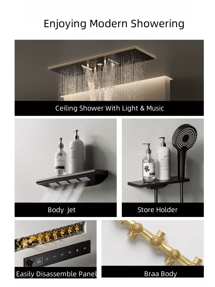 مجموعة نظام دش الحمام المخفي م - مراجعة Concealed Thermostatic Shower System Set وسعره
