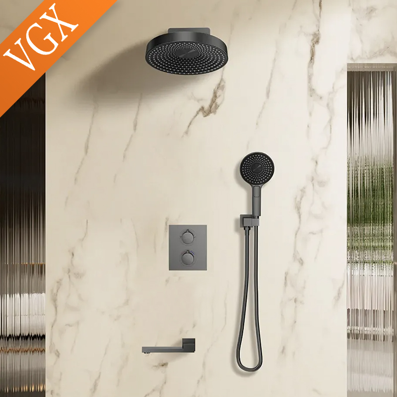 VGX نظام دش ثرموستاتي مخفي مجم - مراجعة Concealed Thermostatic Shower System Set وسعره