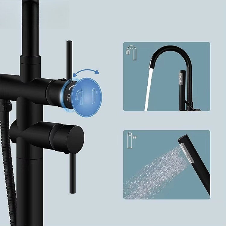 خلاط دش حوض استحمام قائم بذاته - مراجعة Freestanding Bathtub Filler Faucet Floor وسعره