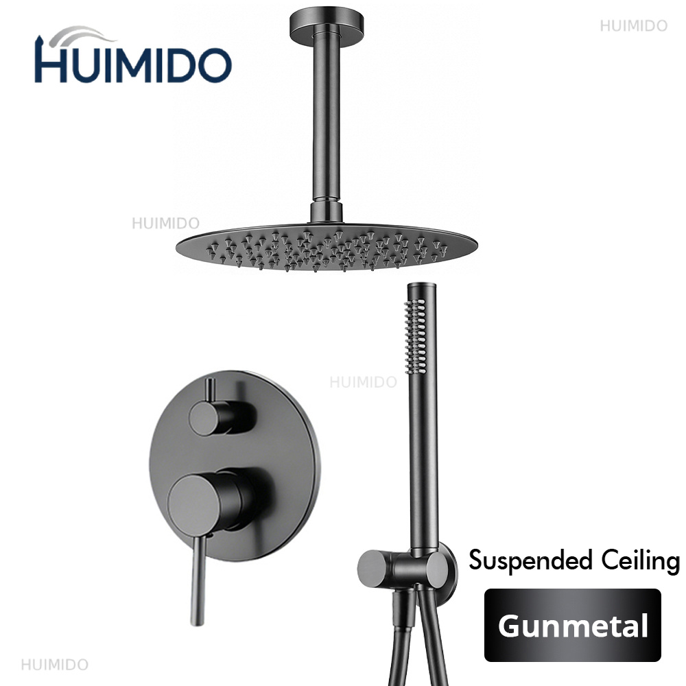 صنبور حمام أسود غير لامع مع رأ - مراجعة Shower Arm Ceiling Mount Brass Chrome وسعره