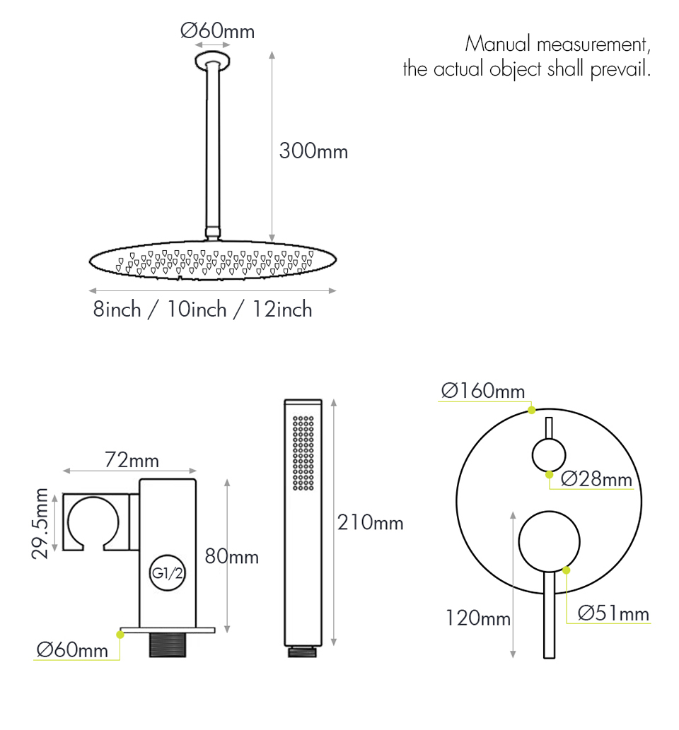 صنبور حمام أسود غير لامع مع رأ - مراجعة Shower Arm Ceiling Mount Brass Chrome وسعره