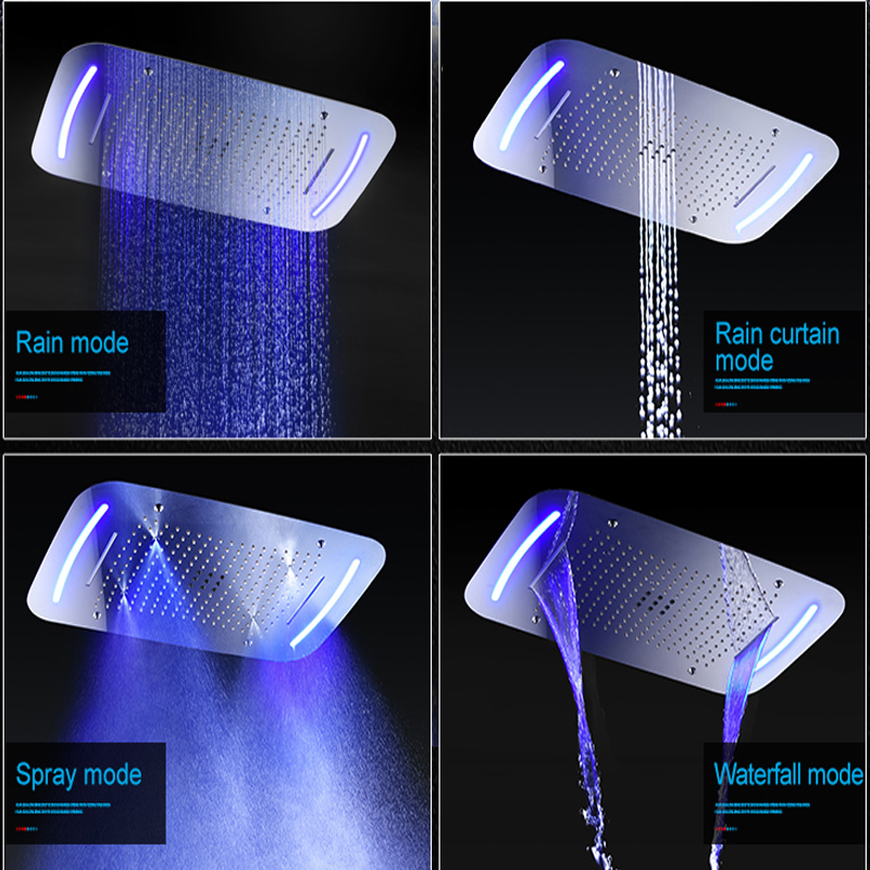 LED دش السقف كبير الأمطار الحم - مراجعة Led Rainfall Shower Head Waterfall وسعره