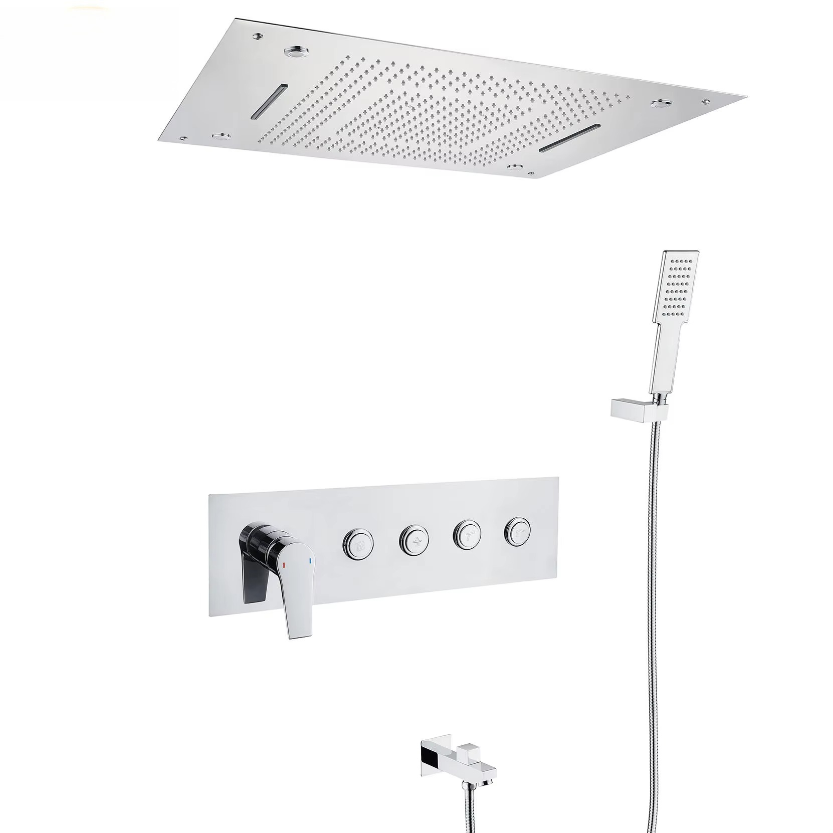 عرض ساخن: رأس دش سقفي LED للحم - مراجعة Led Rainfall Shower Head Waterfall وسعره