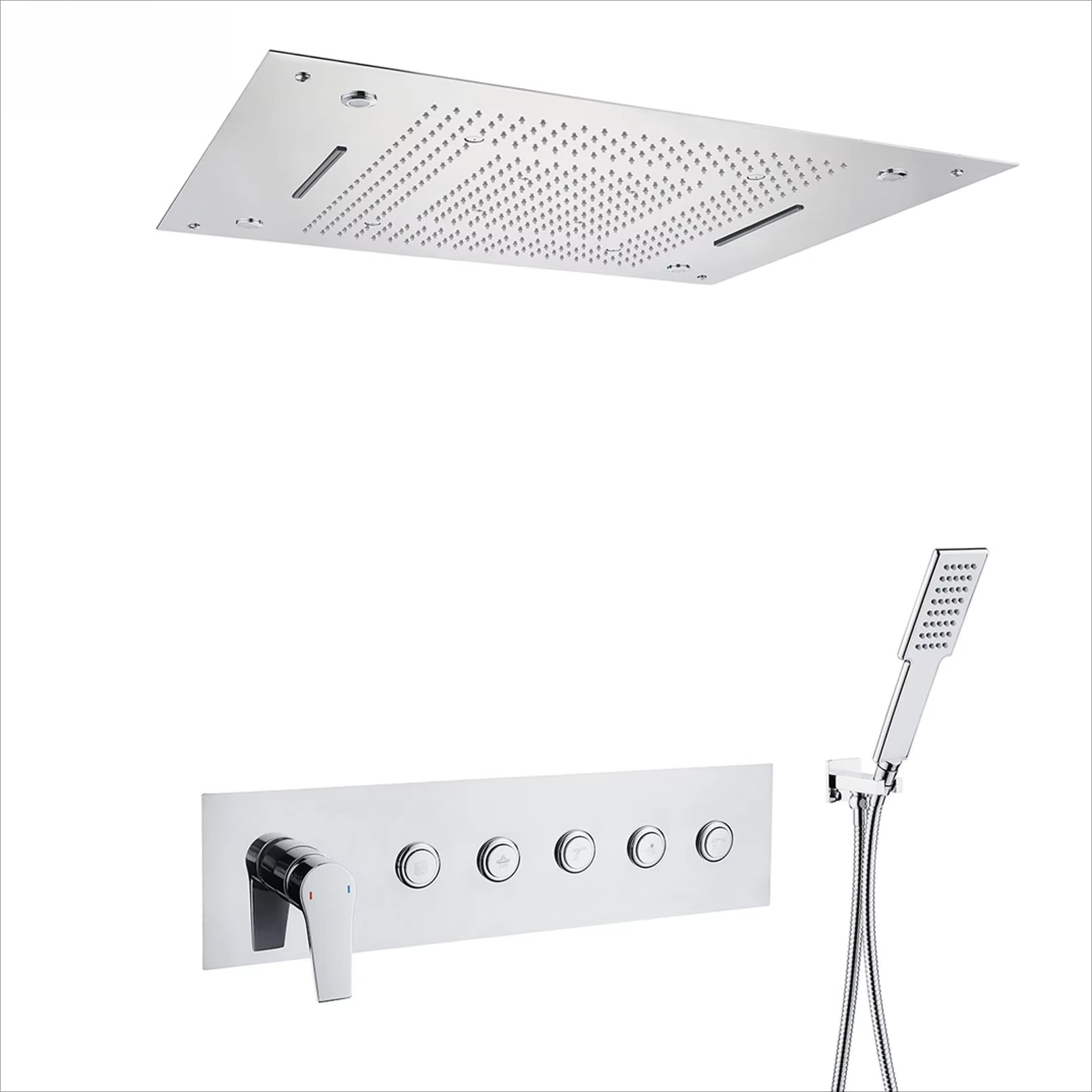 عرض ساخن: رأس دش سقفي LED للحم - مراجعة Led Rainfall Shower Head Waterfall وسعره