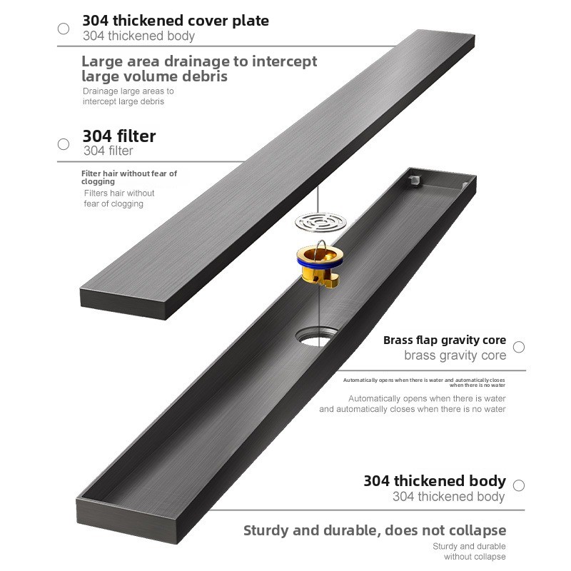 مصرف أرضي خطي من الفولاذ المقا - مراجعة Linear Shower Drain Stainless 304 Tile In وسعره